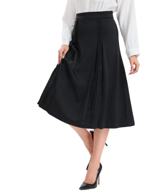 Satin Midi Skirt with Flowing Fit – Sleek & Feminine Style - Image 2