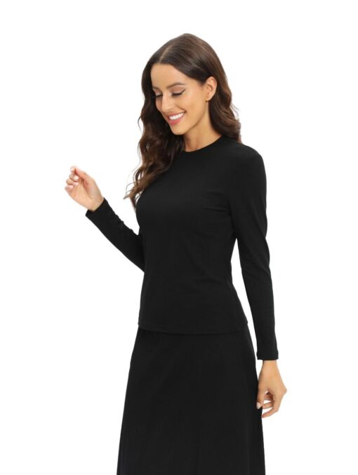 Black Knit Top for Women – Slim Fit, Soft & Stylish Everyday Wear - Image 3