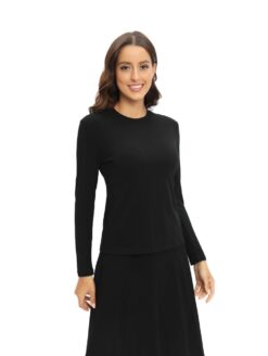 Black Knit Top for Women – Slim Fit, Soft & Stylish Everyday Wear