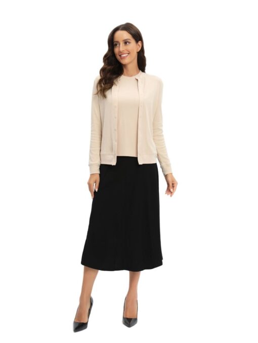 Beige Knit Cardigan for Women – Cozy, Lightweight & Stylish Layer - Image 3