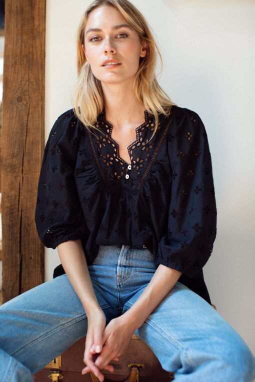 Eloise Top - Black Eyelet - Image 3